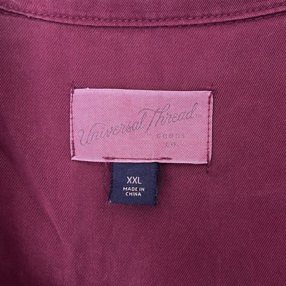 Universal Thread Maroon Utility Style Button Down - image 3